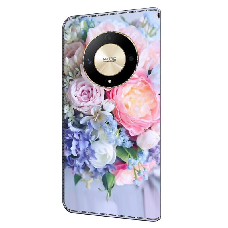 Etui Folio Honor X9b / Magic 6 Lite Kolorowe Kwiaty