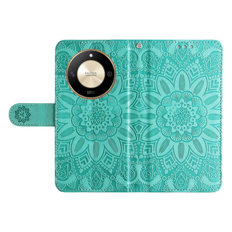 Etui Folio Honor X9b / Magic 6 Lite Kwiatowa Mandala Z Paskiem