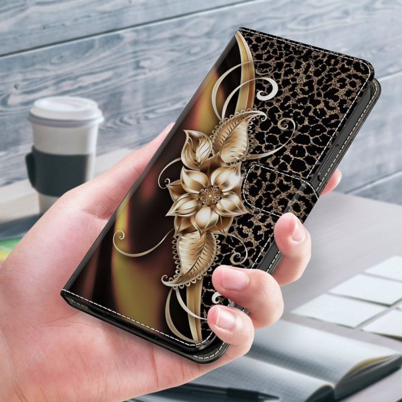 Etui Folio Honor X9b / Magic 6 Lite Metaliczny Kwiat