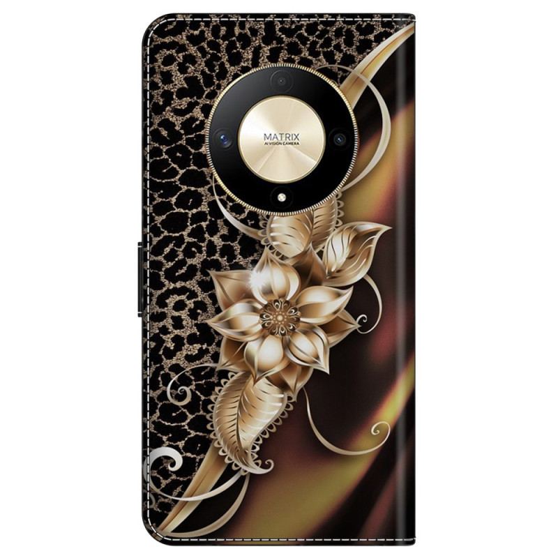 Etui Folio Honor X9b / Magic 6 Lite Metaliczny Kwiat