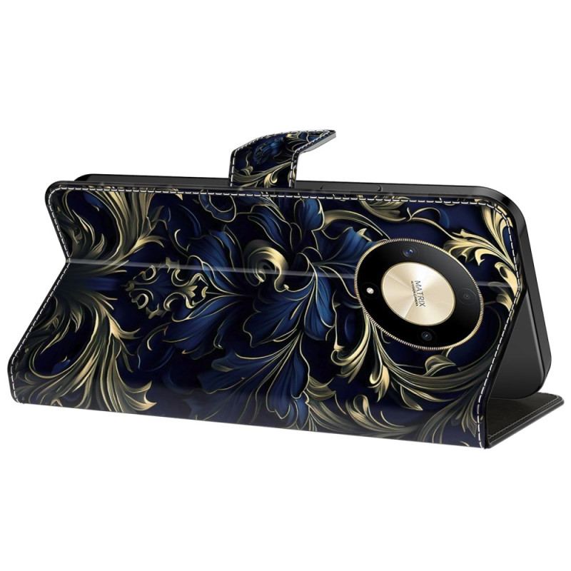 Etui Folio Honor X9b / Magic 6 Lite Niebieskie Kwiaty Etui Ochronne