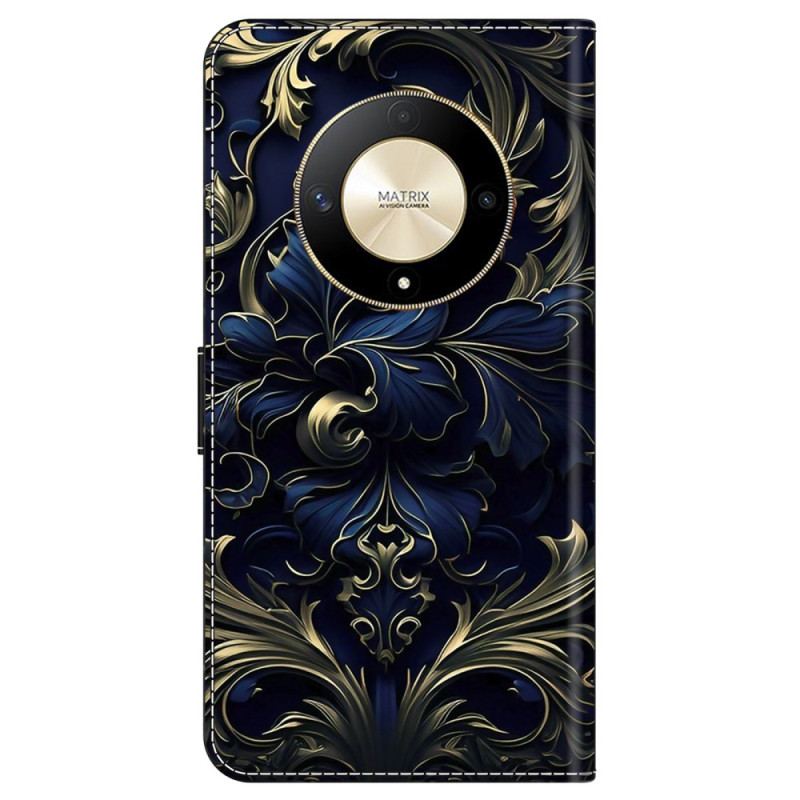 Etui Folio Honor X9b / Magic 6 Lite Niebieskie Kwiaty Etui Ochronne