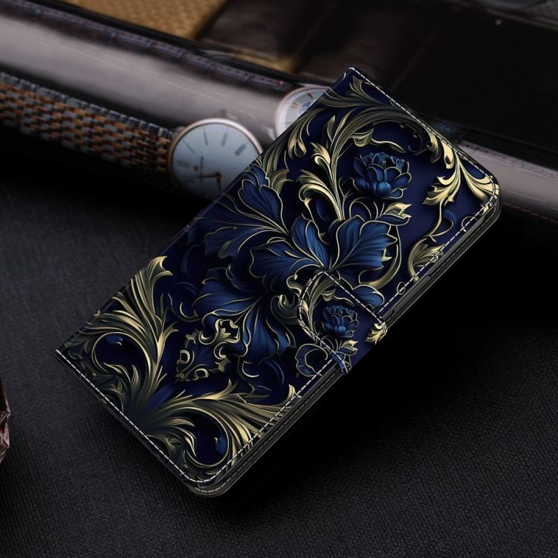 Etui Folio Honor X9b / Magic 6 Lite Niebieskie Kwiaty Etui Ochronne