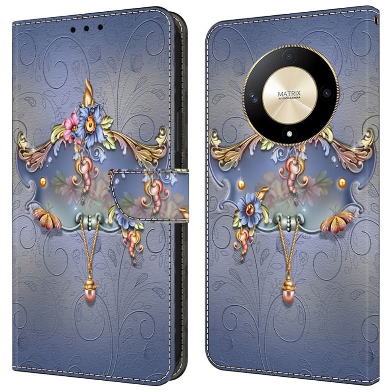 Etui Folio Honor X9b / Magic 6 Lite Rzeźbiony Kwiat Etui Ochronne