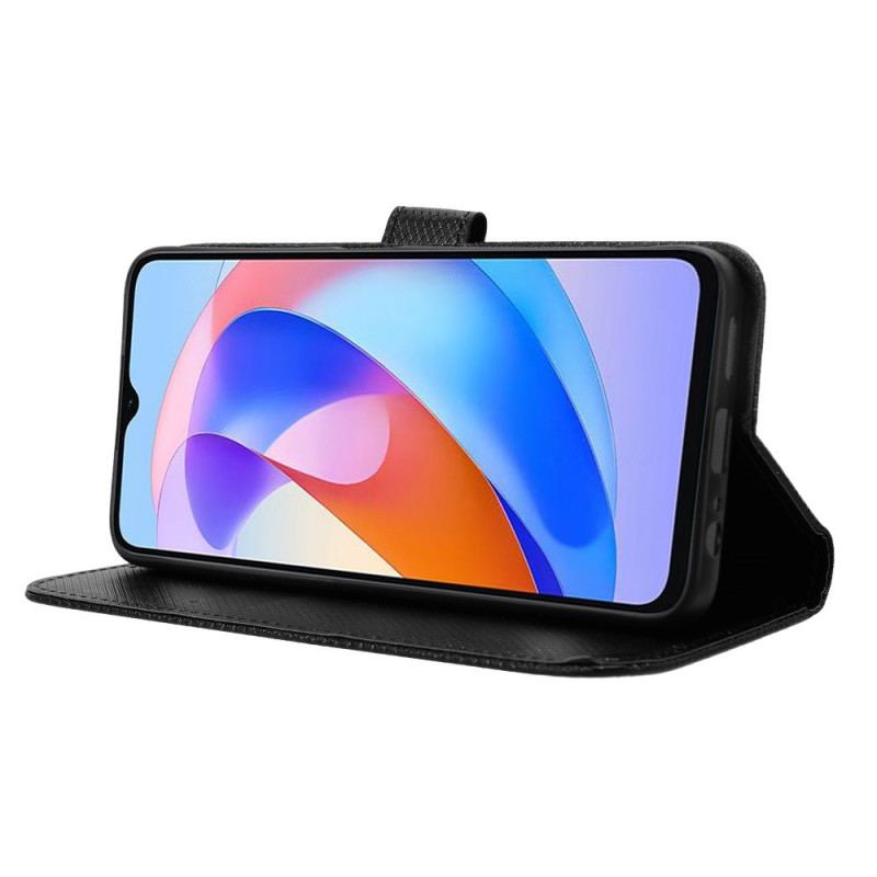 Skórzany Futerał Honor X9b / Magic 6 Lite Etui Na Telefon Teksturowany Z Paskiem