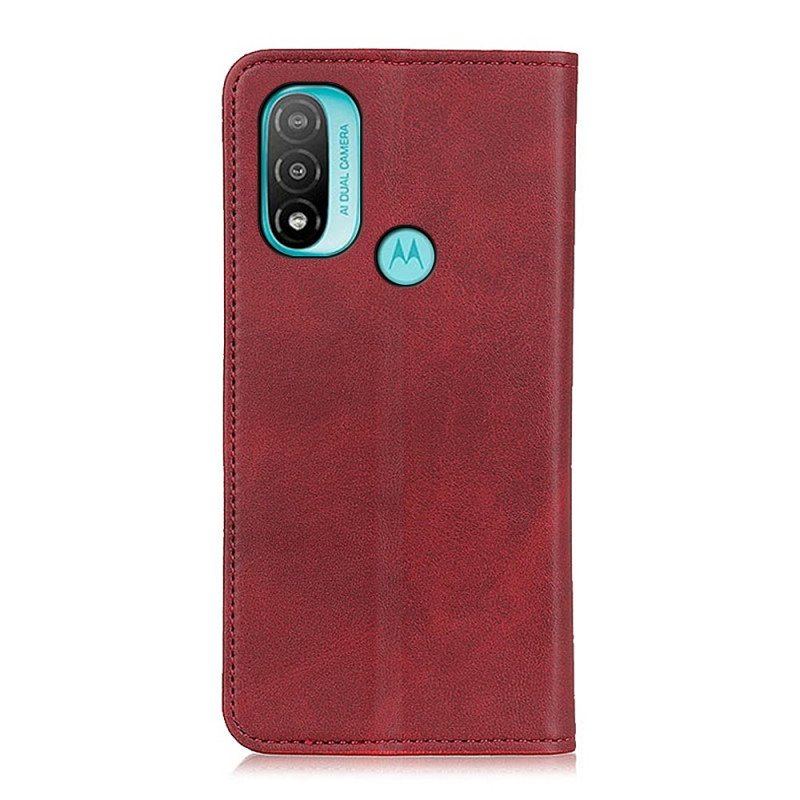 Etui Na Telefon do Moto E40 / E30 / E20 Etui Folio Elegancka Dwoina Skórzana