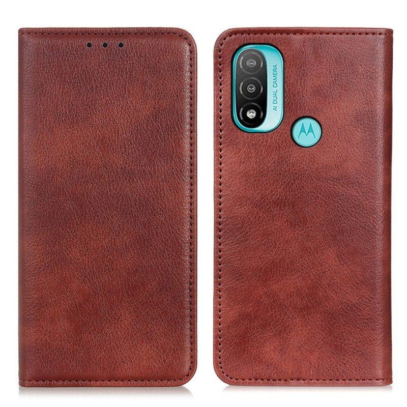 Etui Na Telefon do Moto E40 / E30 / E20 Etui Folio Teksturowana Dwoina Skóry