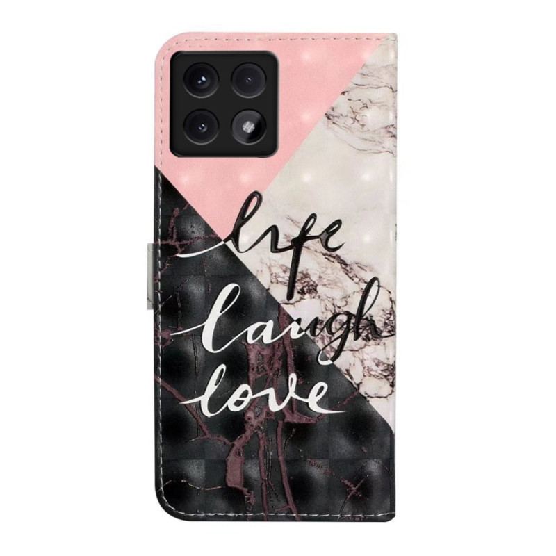 Etui Folio Do Xiaomi 14t Marmur Trójkolorowy