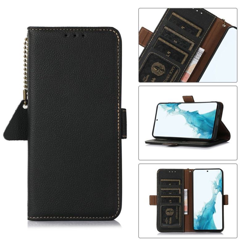 Etui Folio Do Xiaomi 14t Prawdziwa Skóra Blokująca Rfid