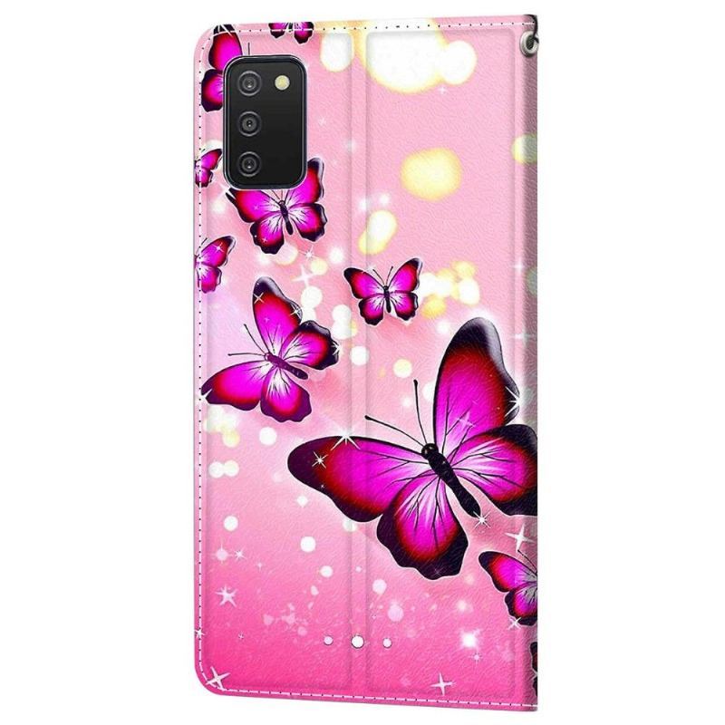 Etui Folio do Samsung Galaxy A03s Classic Różowe Motyle