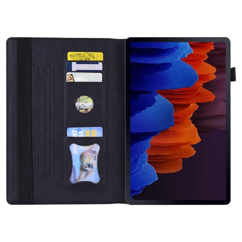 Skórzany Futerał do Samsung Galaxy Tab S8 Anti-fall Premium Z Posiadaczem Karty