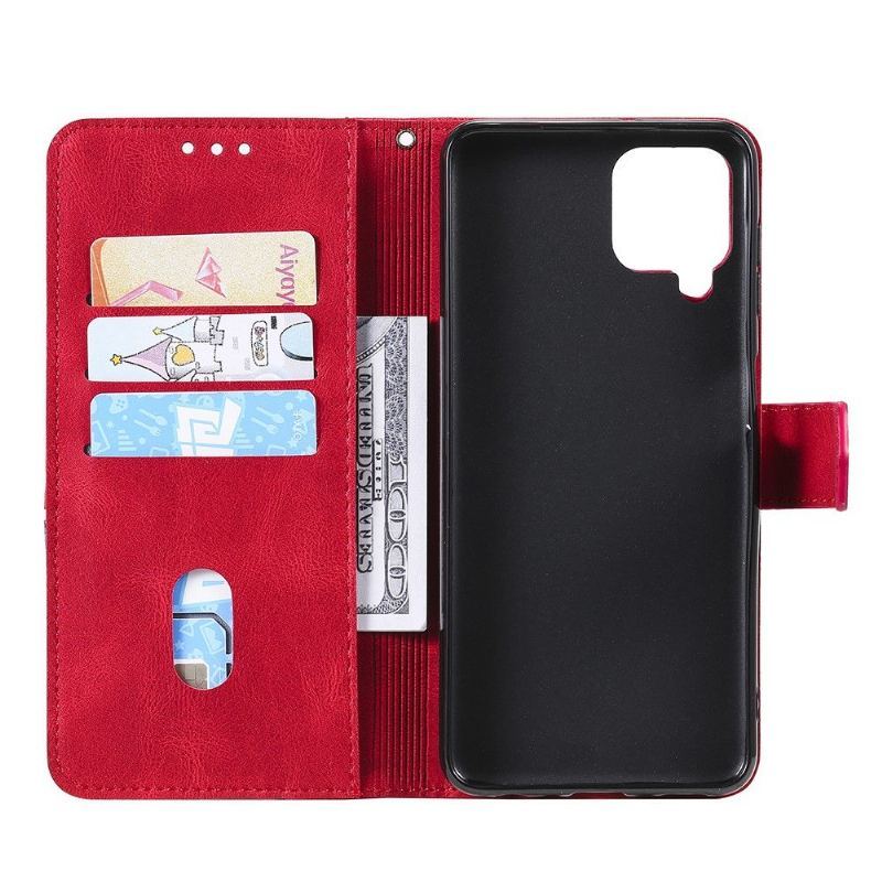 Obudowa Etui Na Telefon do Samsung Galaxy A22 4G Full Protect Retro Skórzany Efekt