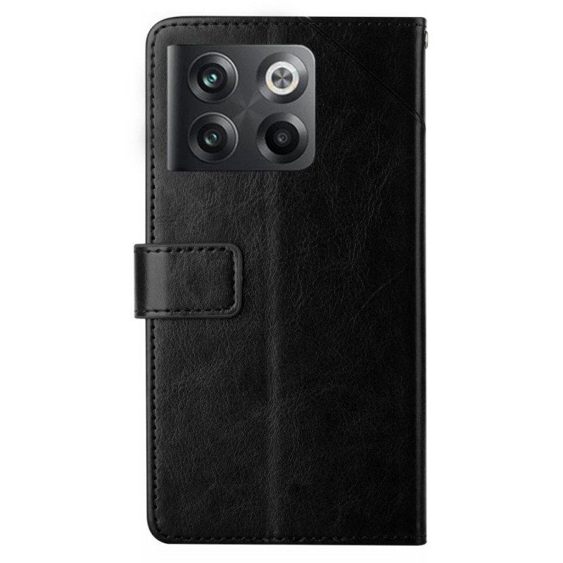 Etui Folio do OnePlus 10T 5G z Łańcuch Projekt Z Paskami Y
