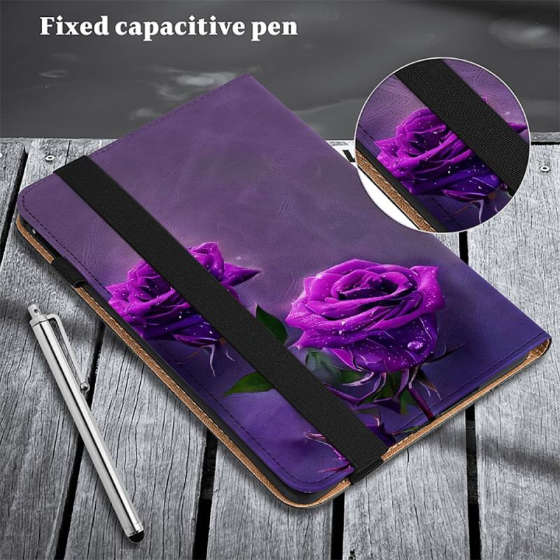 Etui iPad Pro 13 (2024) Fioletowe Róże