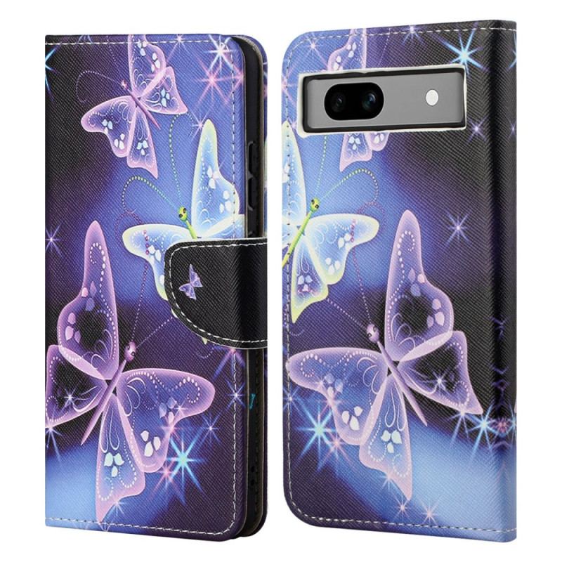 Etui Folio Google Pixel 8a Błyszczące Motyle Etui Ochronne