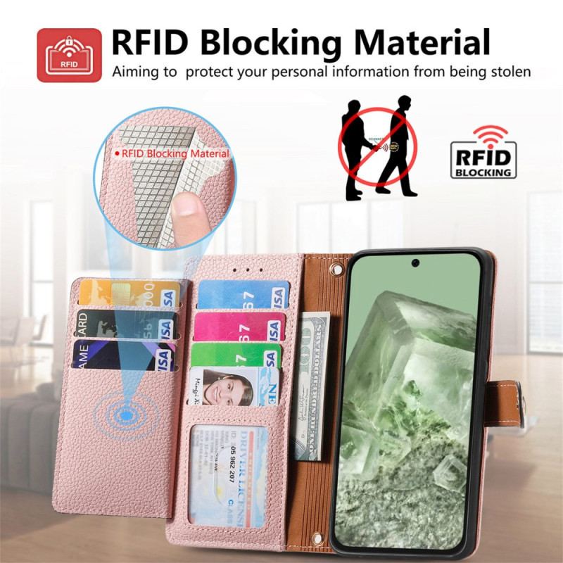 Etui Folio Google Pixel 8a Etui Na Kartę Rfid I Smycz