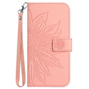 Etui Folio Google Pixel 8a Słonecznik Z Paskiem Etui Ochronne