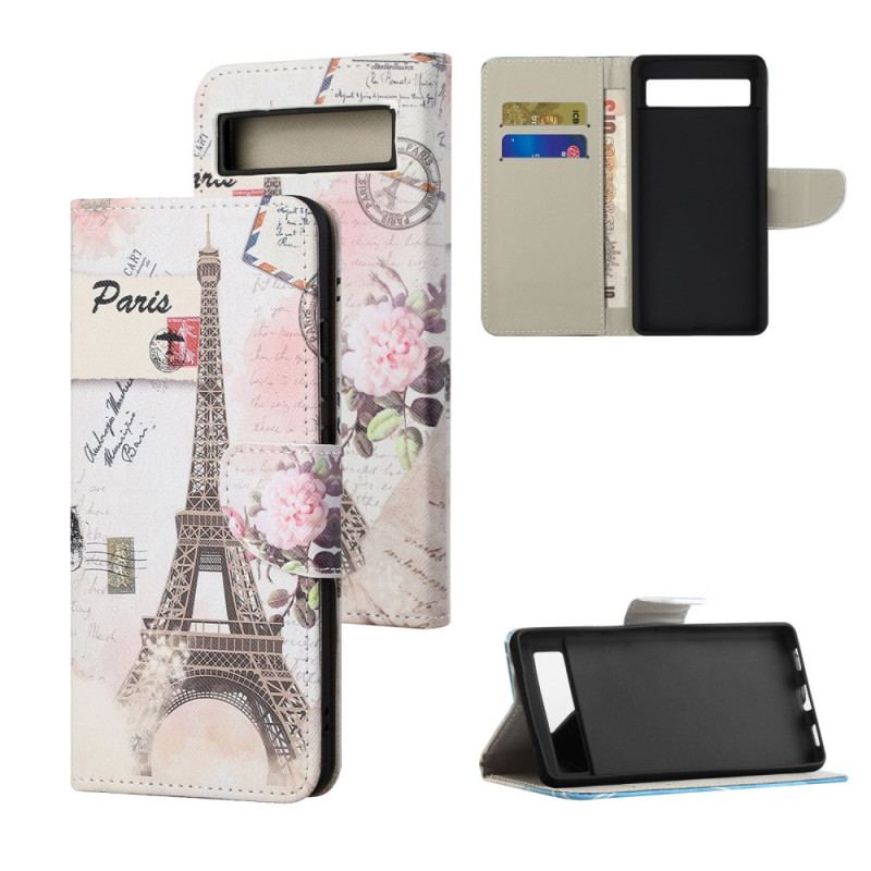 Etui Folio Google Pixel 8a Zabytkowa Wieża Eiffla