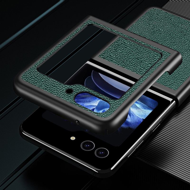 Etui Do Samsung Galaxy Z Flip 5 Klasyczna Sztuczna Skóra Litchi