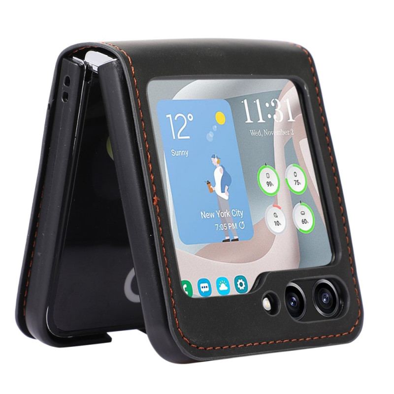 Etui Do Samsung Galaxy Z Flip 5 Etui Na Karty Retro Z Efektem Skóry