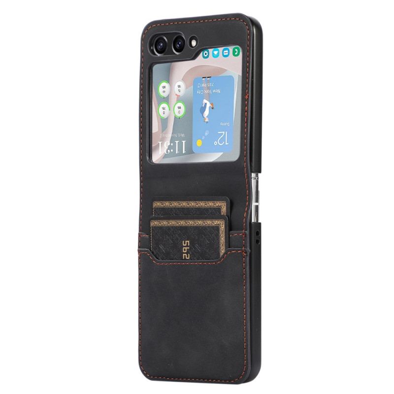 Etui Do Samsung Galaxy Z Flip 5 Etui Na Karty Retro Z Efektem Skóry