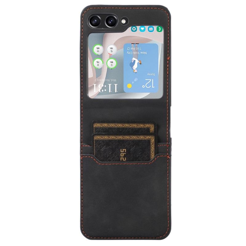 Etui Do Samsung Galaxy Z Flip 5 Etui Na Karty Retro Z Efektem Skóry