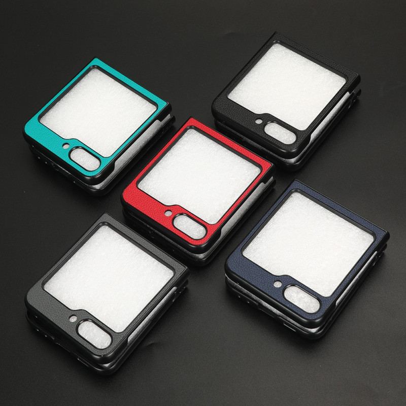 Etui Do Samsung Galaxy Z Flip 5 Skórzane Etui Na Karty Litchi