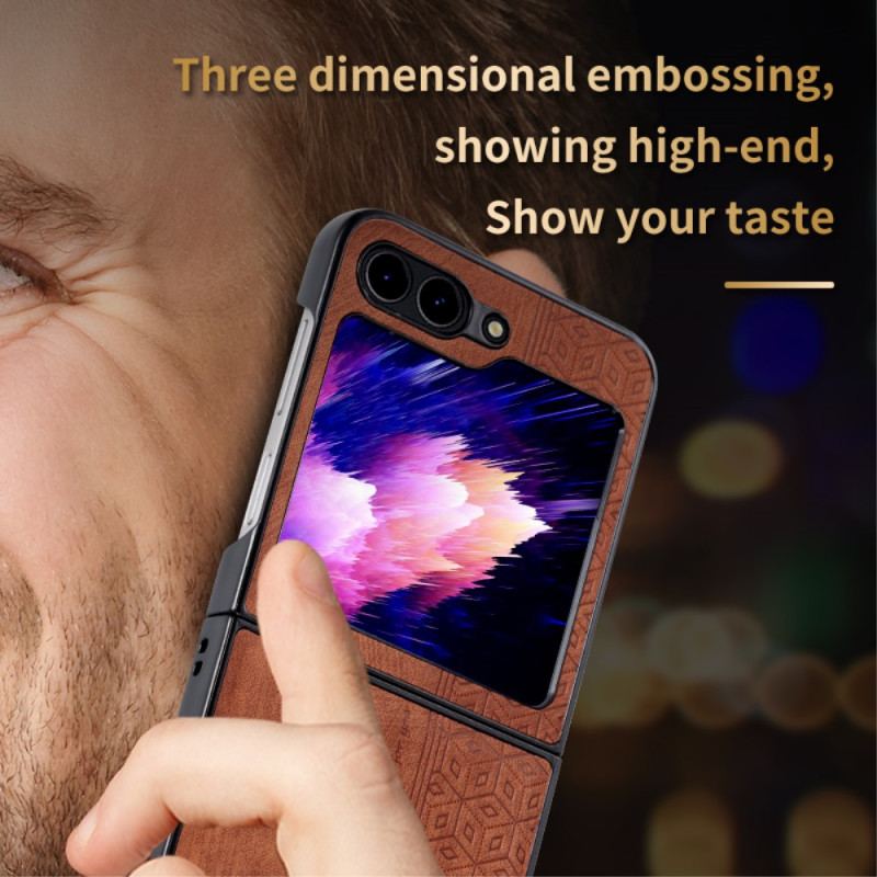 Etui Do Samsung Galaxy Z Flip 5 Tekstura Skóry Azns