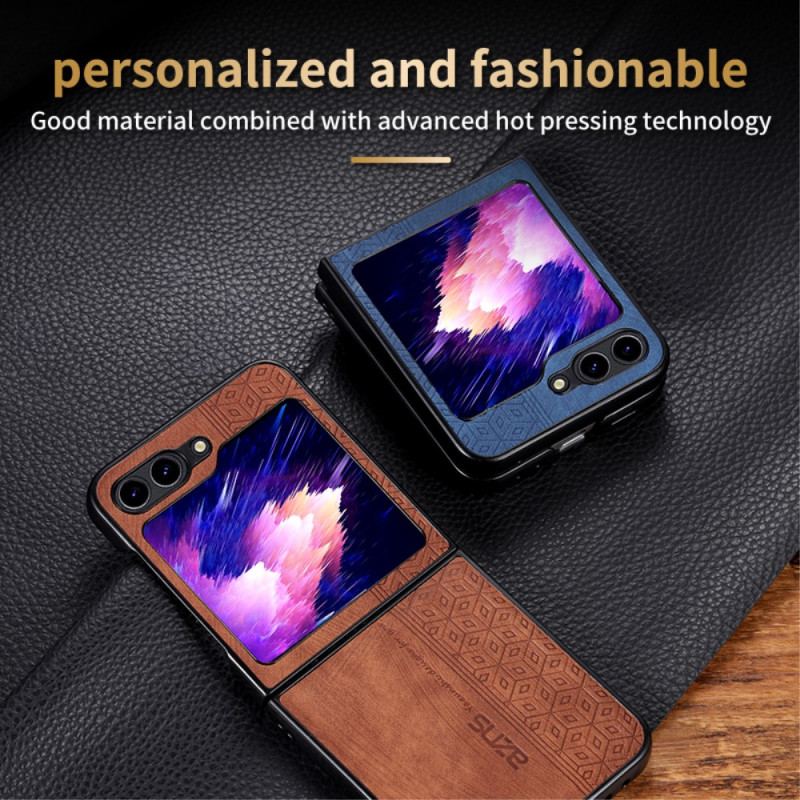 Etui Do Samsung Galaxy Z Flip 5 Tekstura Skóry Azns