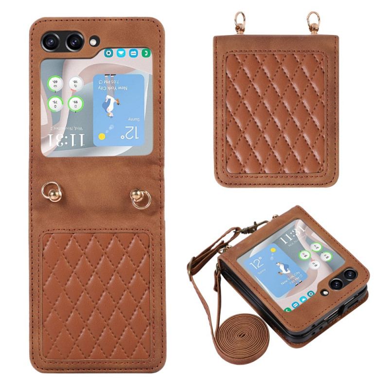 Etui Do Samsung Galaxy Z Flip 5 Wyściełany Pasek Na Ramię
