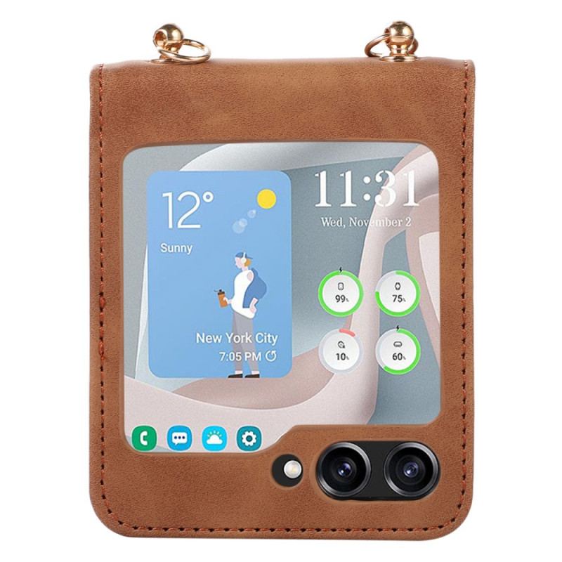 Etui Do Samsung Galaxy Z Flip 5 Wyściełany Pasek Na Ramię