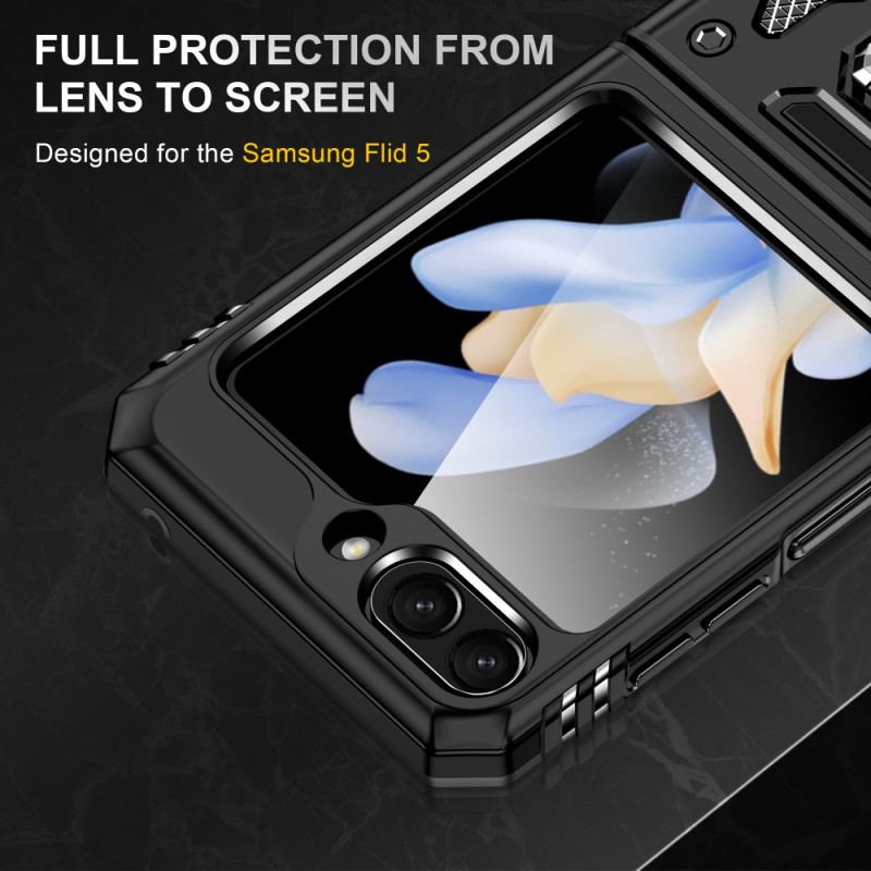 Etui Samsung Galaxy Z Flip 5 Konstrukcja Z Uchwytem Pierścieniowym Etui Ochronne