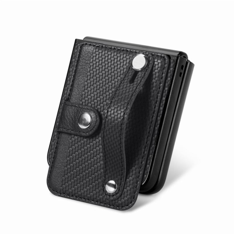 Etui Samsung Galaxy Z Flip 5 Etui Na Karty I Pasek Z Włókna Węglowego Etui Ochronne