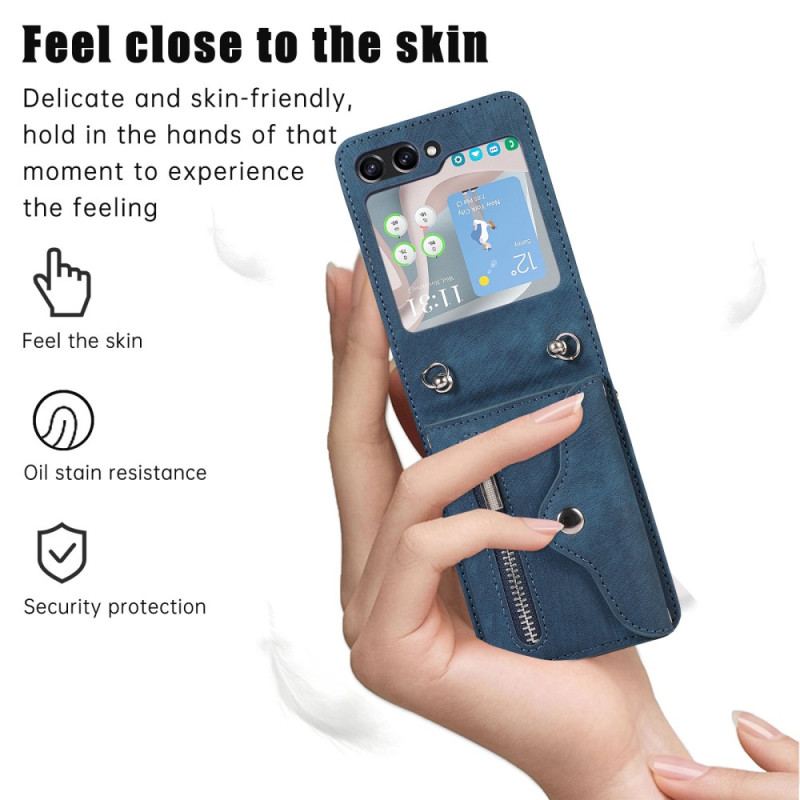Etui Samsung Galaxy Z Flip 5 Portfel Z Paskiem Na Ramię Etui Ochronne