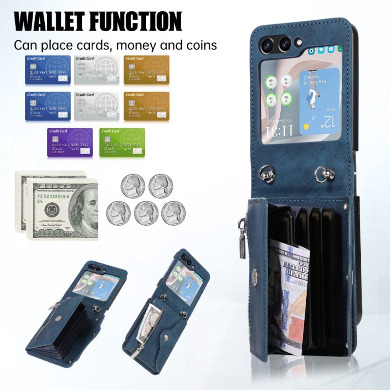 Etui Samsung Galaxy Z Flip 5 Portfel Z Paskiem Na Ramię Etui Ochronne