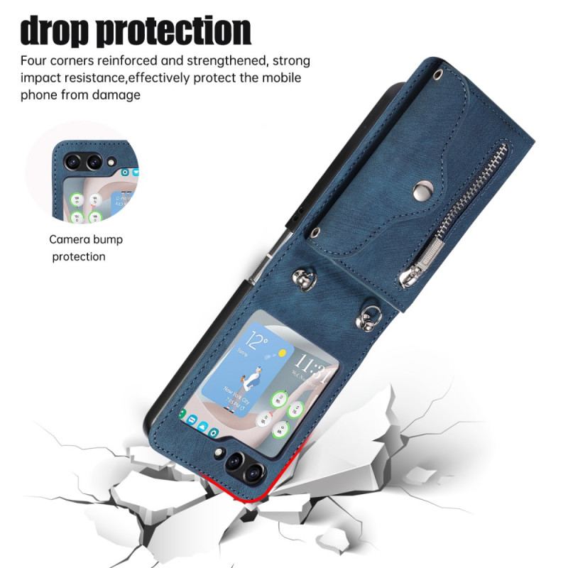 Etui Samsung Galaxy Z Flip 5 Portfel Z Paskiem Na Ramię Etui Ochronne
