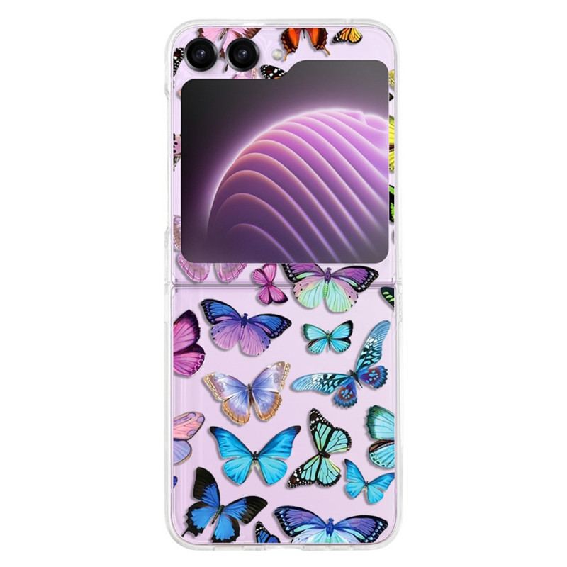 Etui Samsung Galaxy Z Flip 5 Przezroczyste Kolorowe Motyle