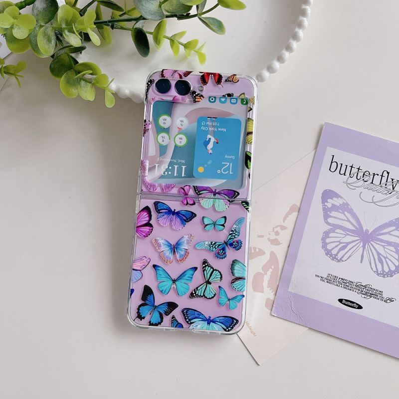 Etui Samsung Galaxy Z Flip 5 Przezroczyste Kolorowe Motyle