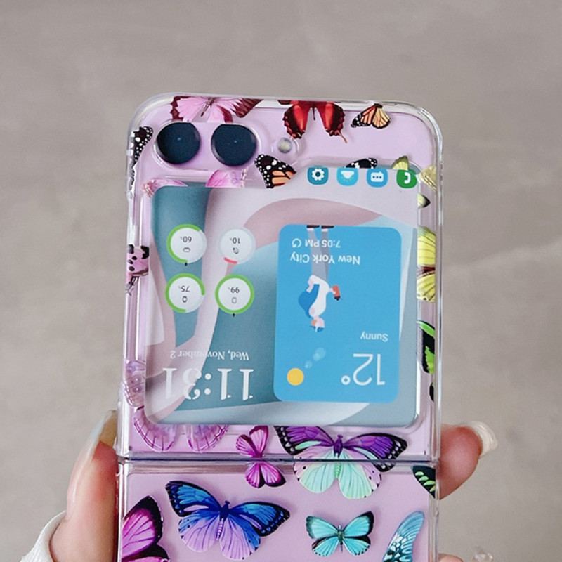 Etui Samsung Galaxy Z Flip 5 Przezroczyste Kolorowe Motyle