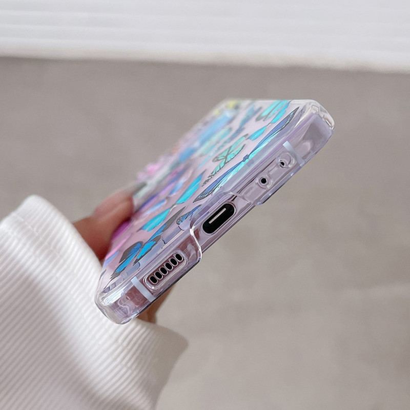Etui Samsung Galaxy Z Flip 5 Przezroczyste Kolorowe Motyle