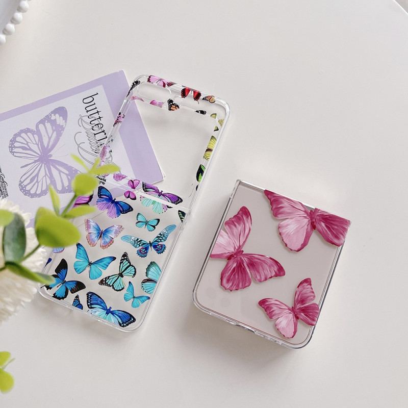 Etui Samsung Galaxy Z Flip 5 Przezroczyste Kolorowe Motyle