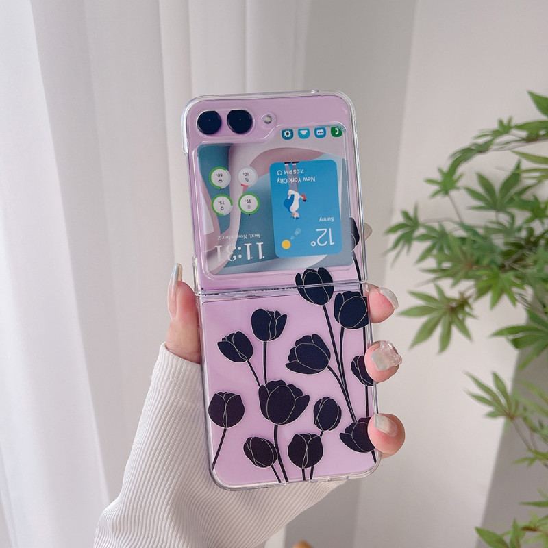 Etui Samsung Galaxy Z Flip 5 Przezroczyste Tulipany