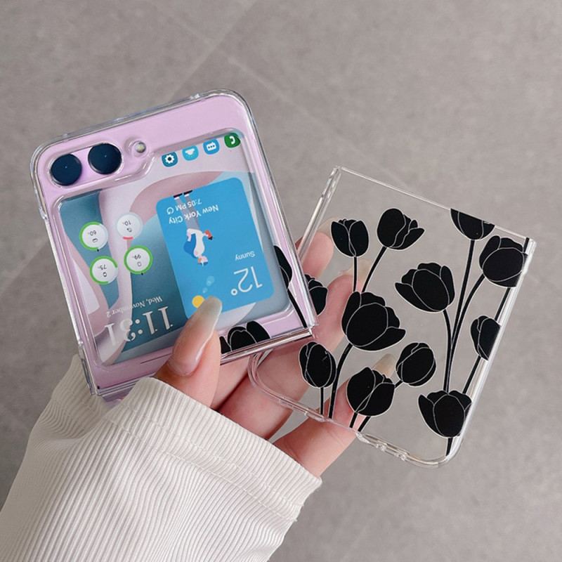 Etui Samsung Galaxy Z Flip 5 Przezroczyste Tulipany