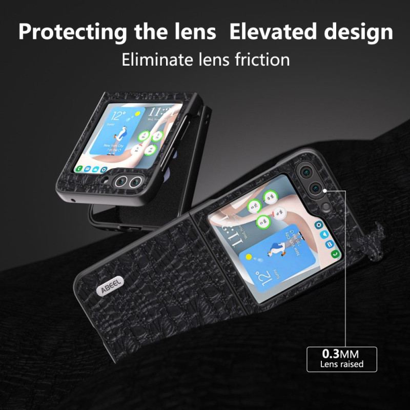 Etui Samsung Galaxy Z Flip 5 Styl Skóry Krokodyla Abeel