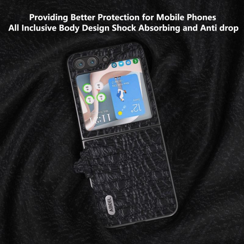 Etui Samsung Galaxy Z Flip 5 Styl Skóry Krokodyla Abeel