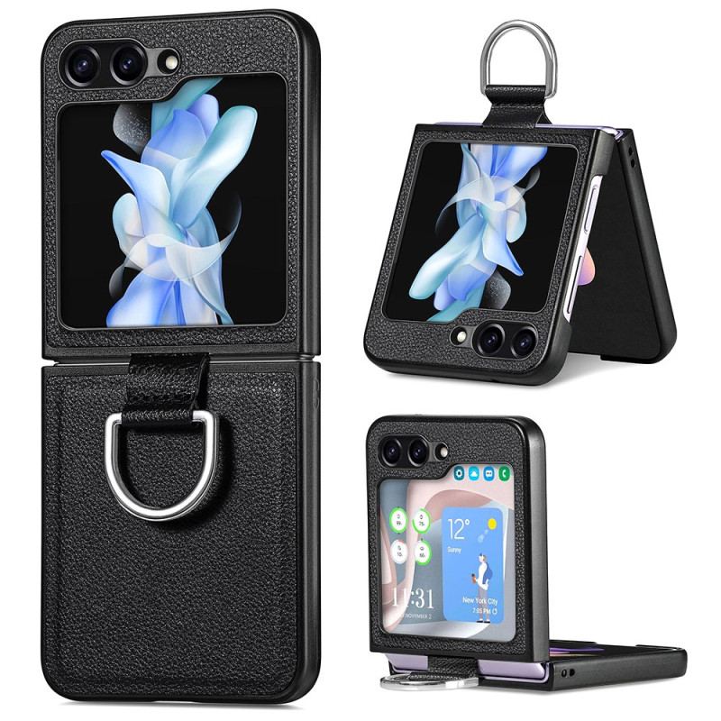 Etui Samsung Galaxy Z Flip 5 Styl Skórzany Z Pierścieniem