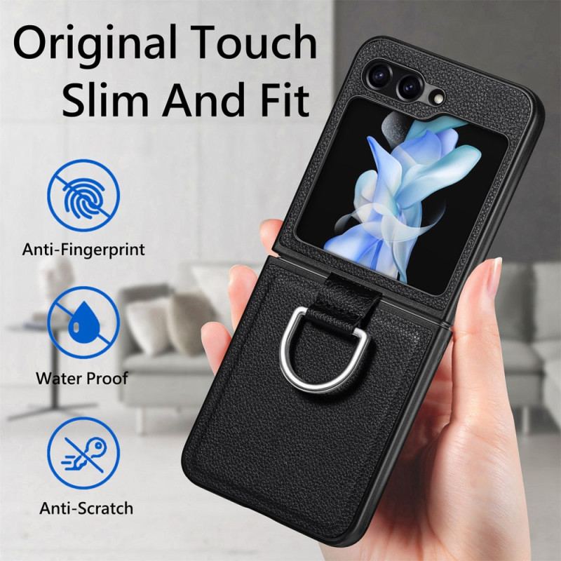 Etui Samsung Galaxy Z Flip 5 Styl Skórzany Z Pierścieniem