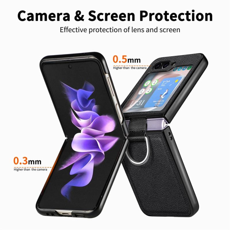 Etui Samsung Galaxy Z Flip 5 Styl Skórzany Z Pierścieniem