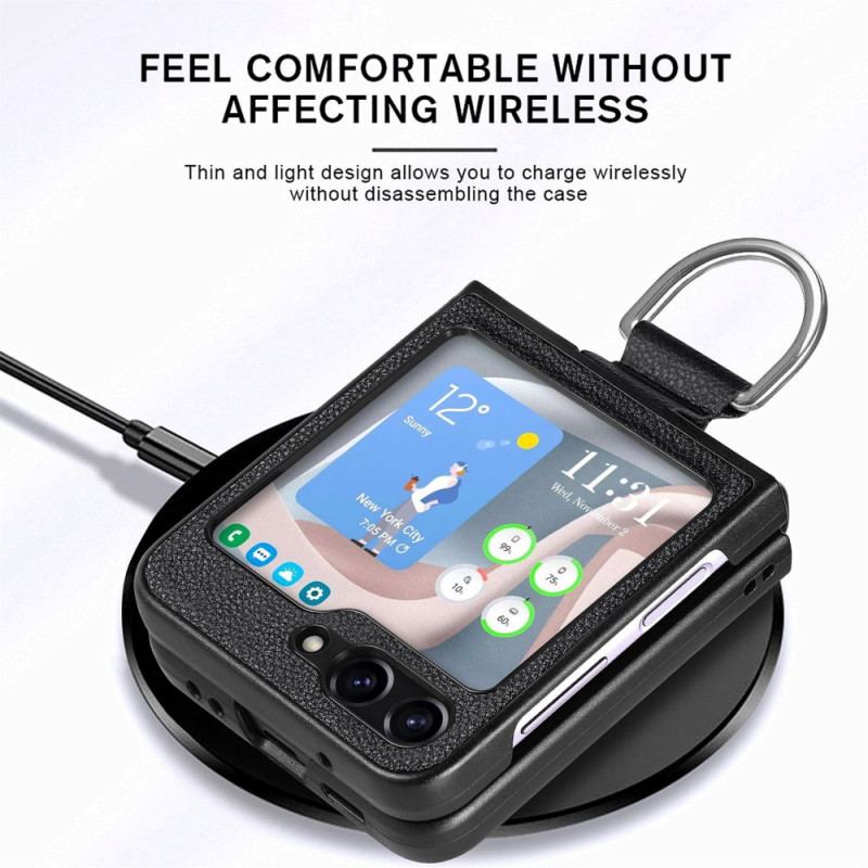 Etui Samsung Galaxy Z Flip 5 Styl Skórzany Z Pierścieniem