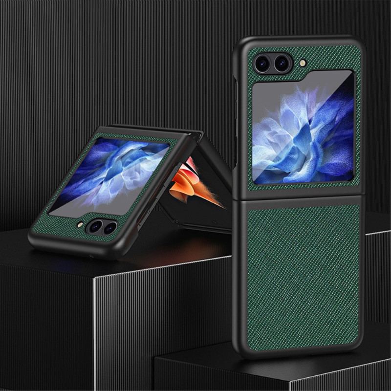 Etui Samsung Galaxy Z Flip 5 Tkana Sztuczna Skóra Etui Ochronne